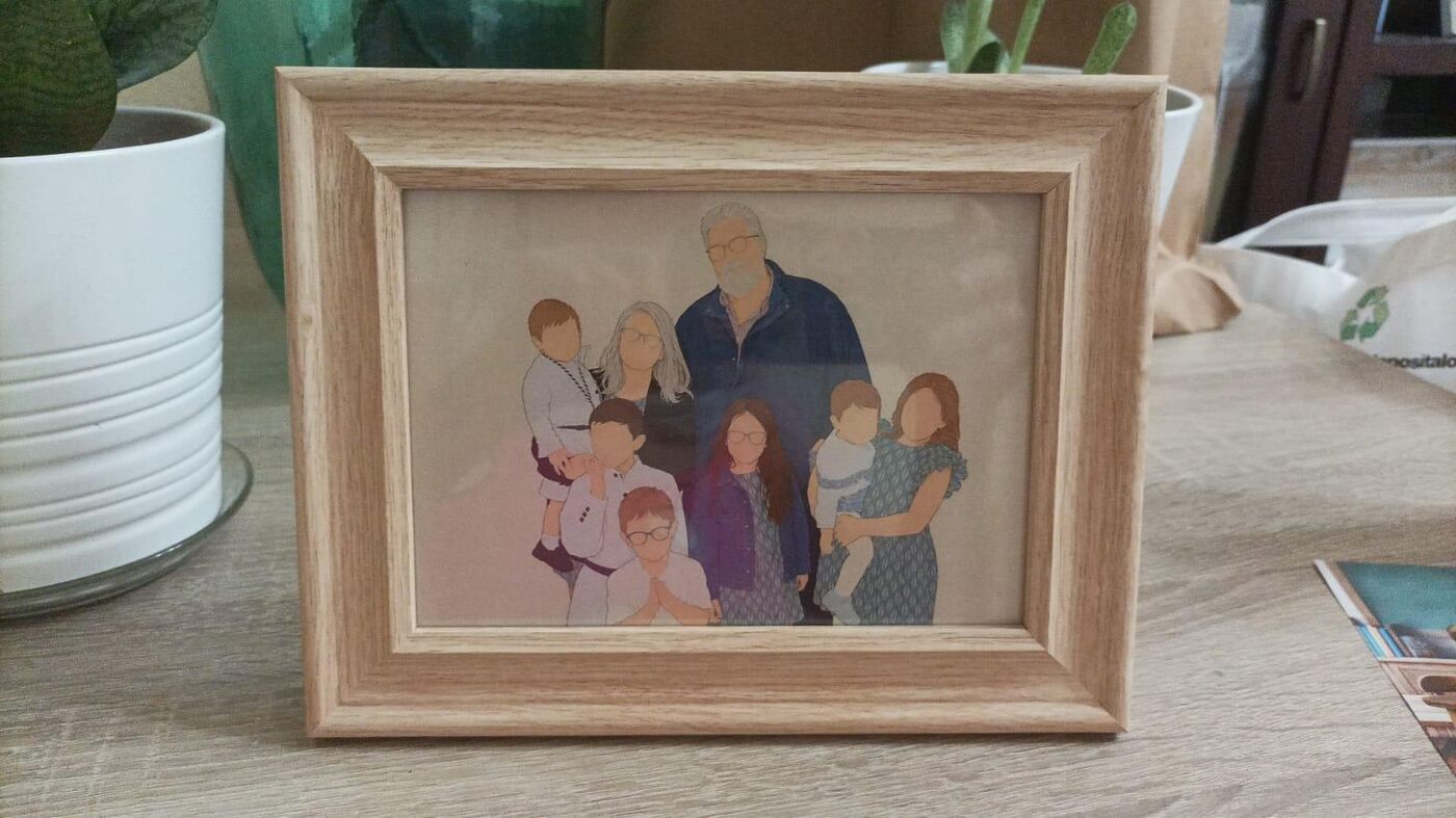 Ilustración familiar de abuelos